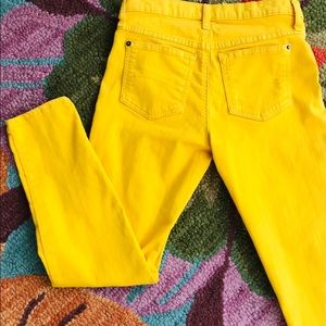 Second Yoga brand sunflower yellow crop jeans